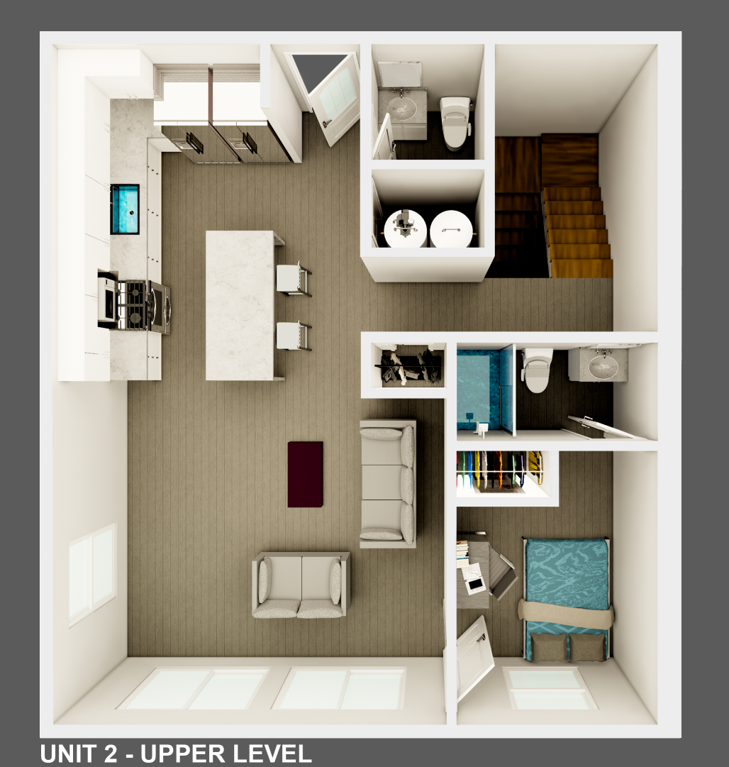 Floor plan for 5 beds, 5.5 baths, 1360 sqft